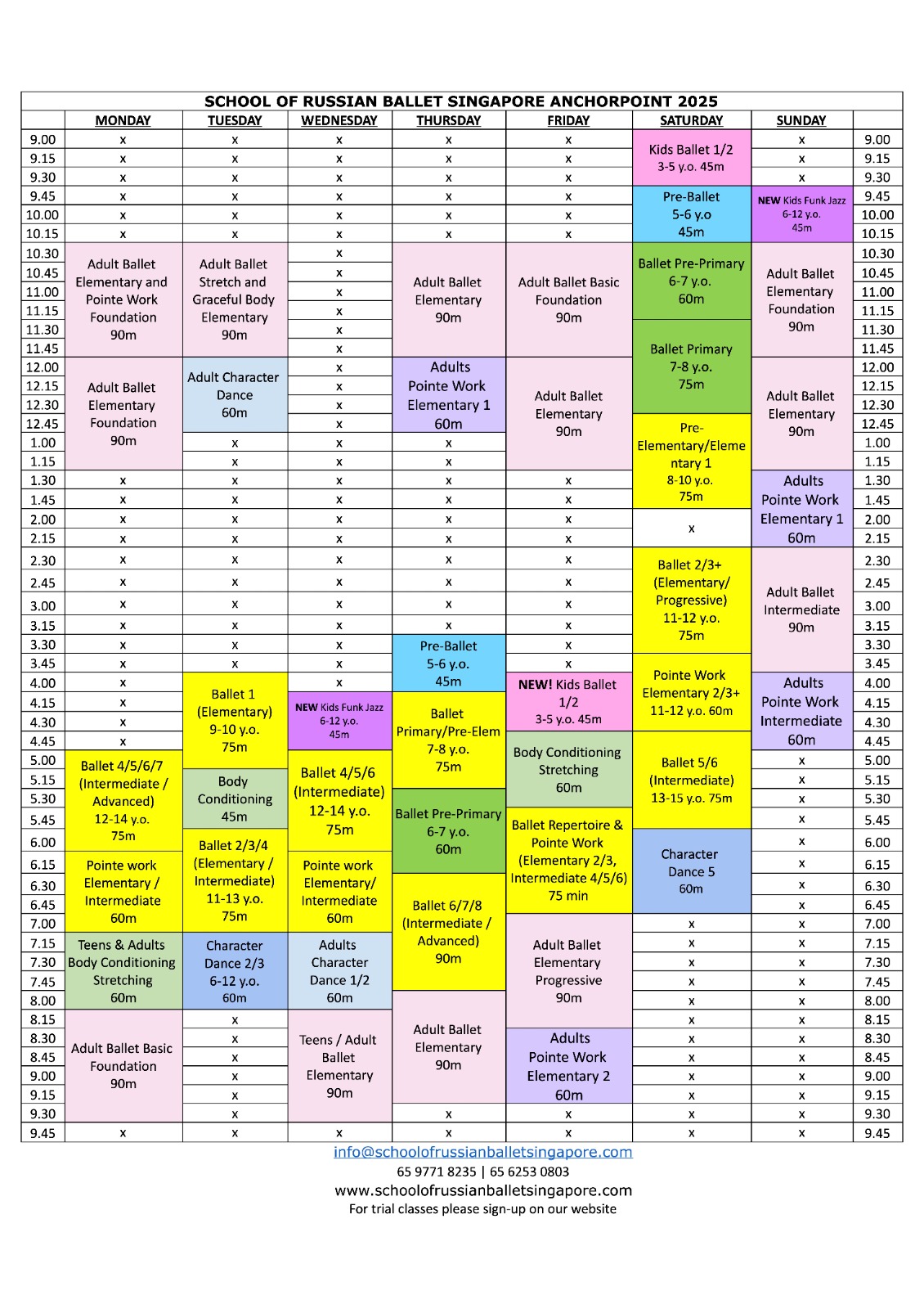 Schedule Anchorpoint from July 2025