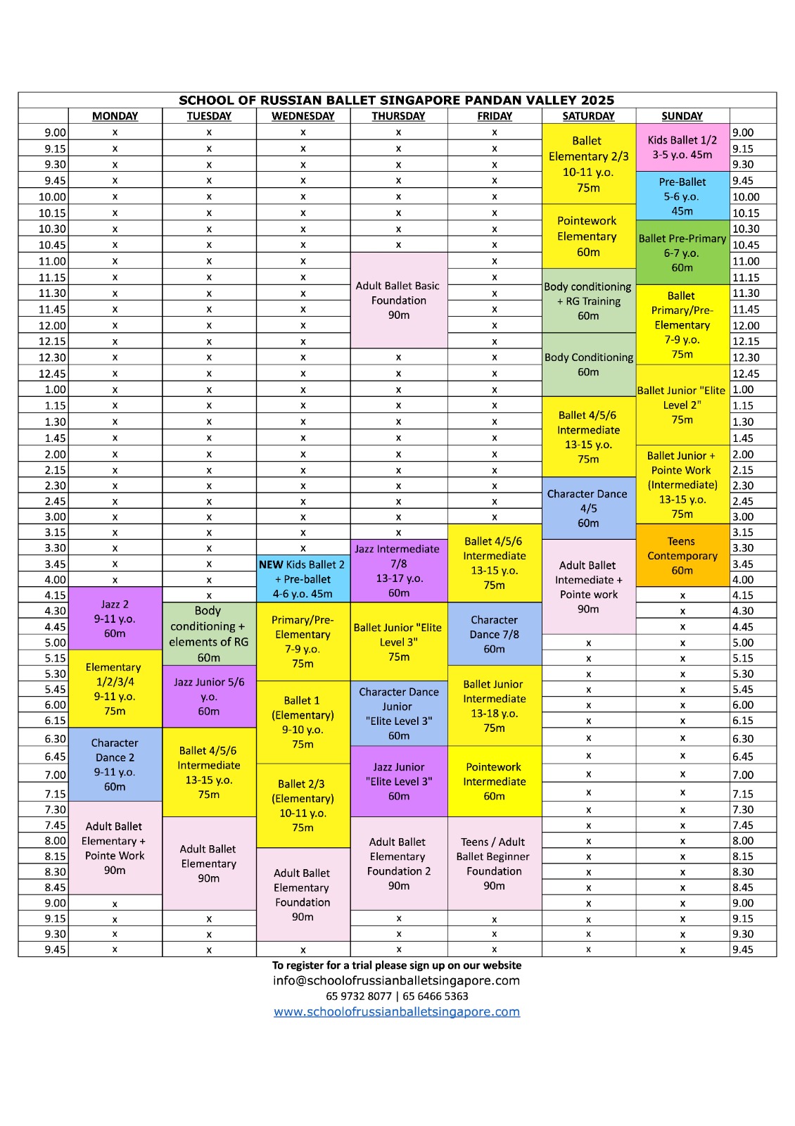 Schedule Pandan Valley from July 2025